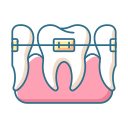 Dental braces icon showing teeth alignment correction