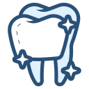 Sparkling tooth icon representing professional teeth cleaning and polishing