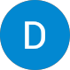 Profile icon with letter D in blue circle